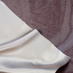 Tkanina ubraniowa dwustronna satyna / tafta - złoty / brązowy 19