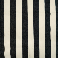 Tkanina leżakowa pasy czarne na ecru tle