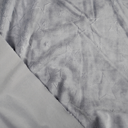 Minky Premium Sterne - grau (Dapple Gray)