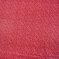 100% Baumwolle Mini Wiese mit weißen Punkten auf bordeauxfarbenem Hintergrund