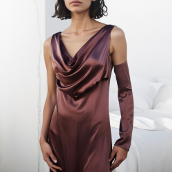 Armani Satin Stoff / Kunstseide - Bordeaux 42