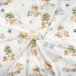 100% Baumwolle Welpen auf weißem Hintergrund