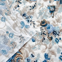 Flanell rosa Zigeuner blau-beige  