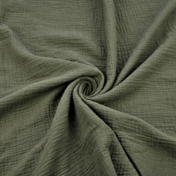 Musselin Double Gauze olivgrün (Grün)  