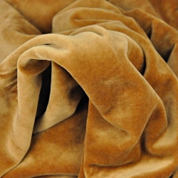 Baumwollvelours - karamellfarben  