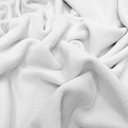 Baumwollvelours Bekleidungsstoff - weiß  