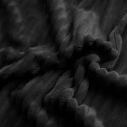 Minky Premium Streifen schwarz (Black)  