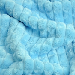 Minky in Quadraten himmelblau  