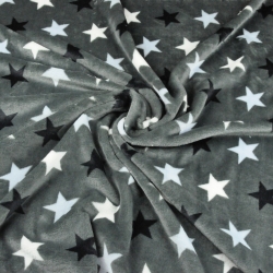 Polar plus schwarz-weiße Sterne auf dunkelgrauem Hintergrund  