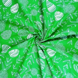 Baumwolle 100% Muster Ostereier auf grünem Hintergrund  