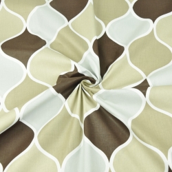 Baumwolle 100% Muster in Kreisen beige-braun  