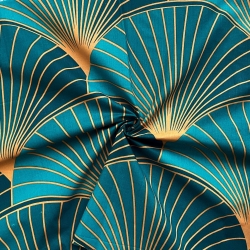 Baumwolle 100% orange-grüne Fächer  