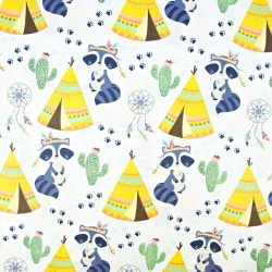 Baumwolle 100% Indianische Schuppen auf weißem Hintergrund  