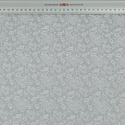 Baumwolle 100% Herzen MINI türkisch in weiß-grauen  