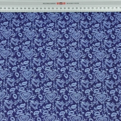 Baumwolle 100% Herzen MINI türkisch in weiß-navy  