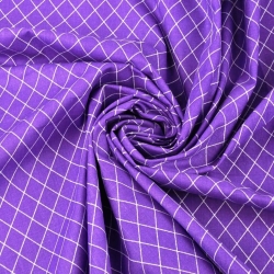 Baumwolle 100% Rauten weiß auf lila Hintergrund  