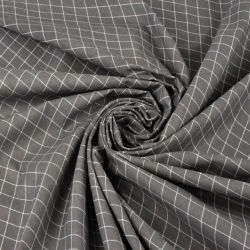Baumwolle 100% Rauten weiß auf dunkelgrauem Hintergrund  