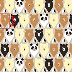 Baumwolle 100% Bären auf grauem Hintergrund  