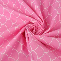 Baumwolle 100% weiße Schuppen auf rosa Hintergrund  