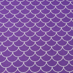 Baumwolle 100% weiße Schuppen auf lila Hintergrund  