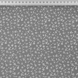 Baumwolle 100% Wiese MINI mit Punkten weiß auf grauem Hintergrund  