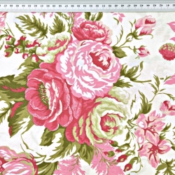 Baumwolle 100% Blumen Zigeunerrosen rosa  