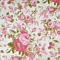 Baumwolle 100% Blumen Zigeunerrosen rosa  