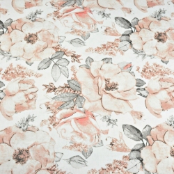 Baumwolle 100% Wildrosenblüten auf weißem Hintergrund  