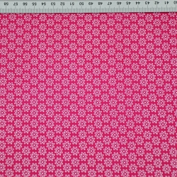 Baumwolle 100% Blümchen weiß auf amaranthfarbenem Hintergrund  