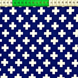Baumwolle 100% Weiße Kreuze auf marine Hintergrund  