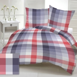 Baumwolle 100% dunkelblau-rot-graue Karos  