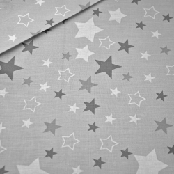Baumwolle 100% Sternbild weiß auf grauem Hintergrund  