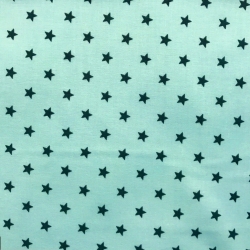 Baumwolle 100% Sterne 8mm graphit auf mintfarbenem Hintergrund  