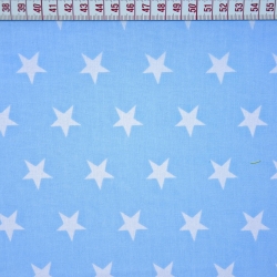 Baumwolle 100% Sterne 20mm weiß auf blauem Hintergrund  