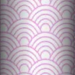 Baumwolle 100% geometrische Schuppen rosa auf weißem Hintergrund  