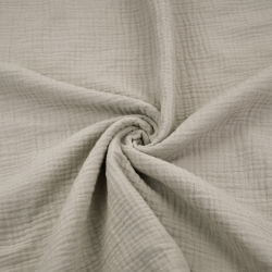Baumwoll-Musselin double gauze grau-beige (Regentag)  
