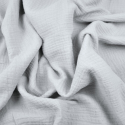 Musselin Double Gauze hellgrau (Silber)  