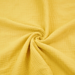 Musselin Double Gauze zitronengelb (Lemon Drop)  