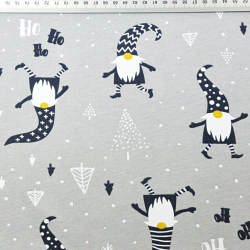 Jersey-Strick Zwerge auf grauem Hintergrund  