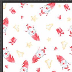 Jersey-Strick digitaler Druck Weihnachtsmänner auf weißem Hintergrund