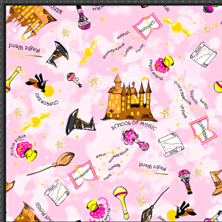 Jersey Druck digital - Schule der Magie auf rosa Hintergrund  