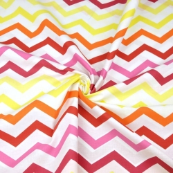 Baumwolle 100% Zickzack gelb/orange/rot  