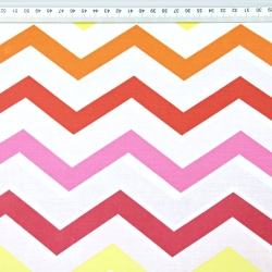 Baumwolle 100% Zickzack gelb/orange/rot  