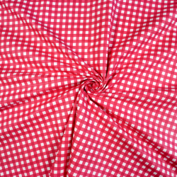 100% Baumwolle Karomuster rot und weiß