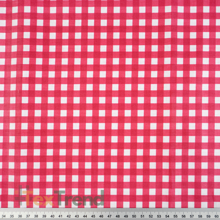 100% Baumwolle Karomuster rot und weiß  