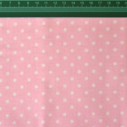 100% Baumwolle Punkte 4mm weiß auf rosa Hintergrund  