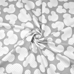 Baumwolle 100% Miki weiß auf grauem Hintergrund  