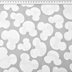 Baumwolle 100% Miki weiß auf grauem Hintergrund  