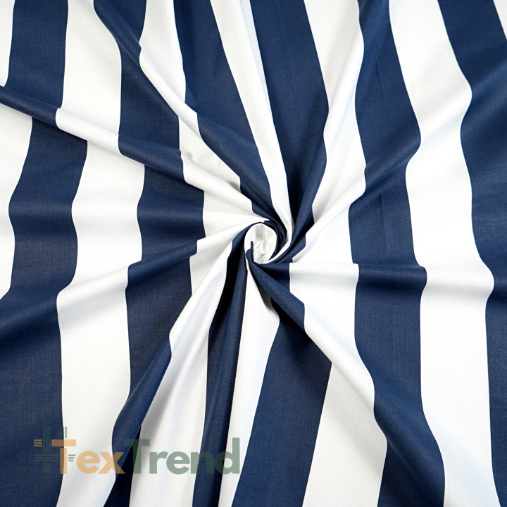 Baumwolle 100% Streifen 6cm dunkelblau  