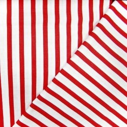 100% Baumwolle Streifen rot und weiß  